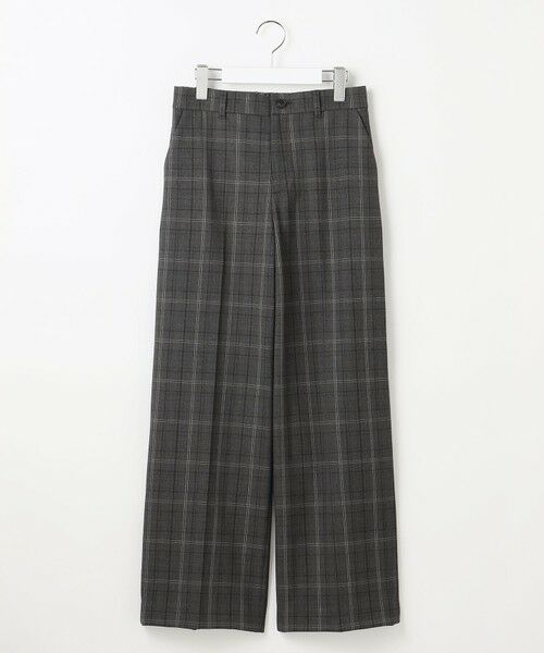 L size ONWARD(大きいサイズ) / エルサイズオンワード その他パンツ | 【19号サイズまで展開】TRギャバ裏起毛チェック柄ワイド パンツ | 詳細11