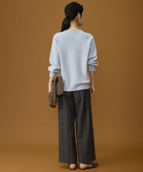 L size ONWARD(大きいサイズ) / エルサイズオンワード その他パンツ | 【19号サイズまで展開】TRギャバ裏起毛チェック柄ワイド パンツ | 詳細9