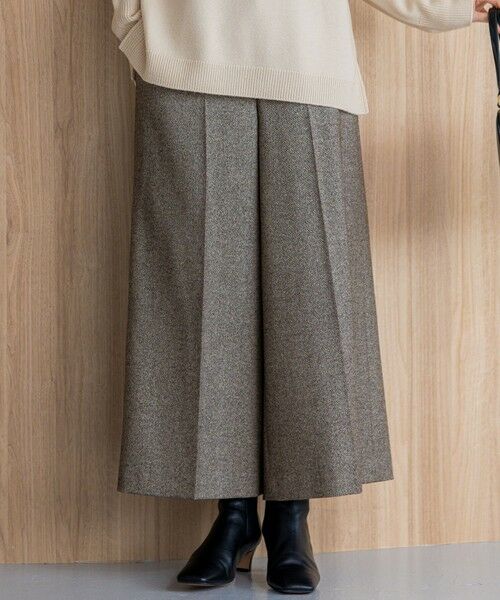 L size ONWARD(大きいサイズ)/エルサイズオンワード ラメミックスツイード クロップド パンツ モノトーン系 50