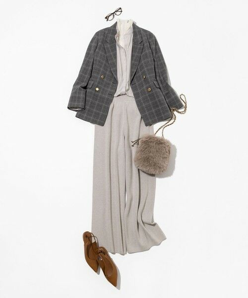 L size ONWARD(大きいサイズ) / エルサイズオンワード その他パンツ | 【見上愛さん着用/洗える】カシミヤブレンド ニット パンツ | 詳細18