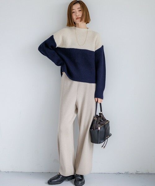 L size ONWARD(大きいサイズ) / エルサイズオンワード その他パンツ | 【見上愛さん着用/洗える】カシミヤブレンド ニット パンツ | 詳細16