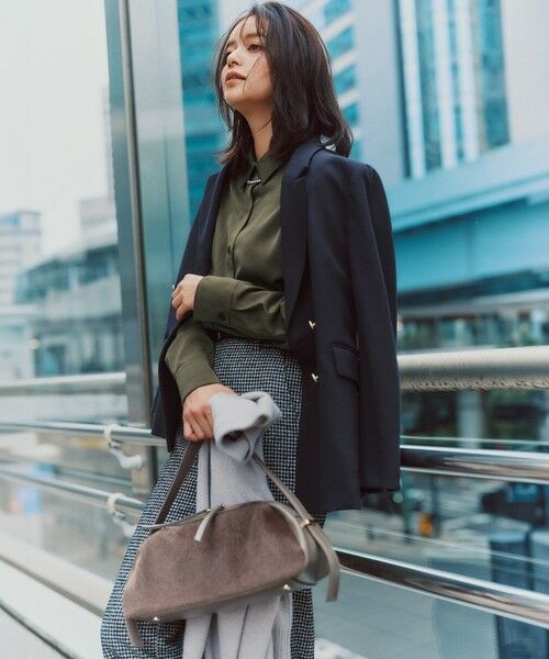 L size ONWARD(大きいサイズ) / エルサイズオンワード その他パンツ | ループミックスツイード ワイド パンツ | 詳細4