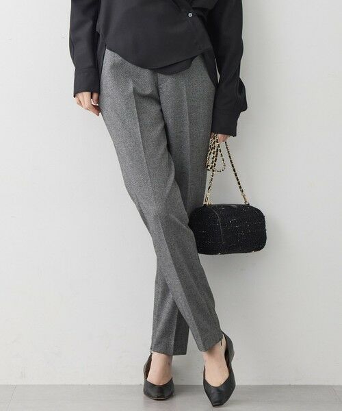 L size ONWARD(大きいサイズ) / エルサイズオンワード その他パンツ | 【洗える】フランネル2WAY テーパード パンツ(グレー系)