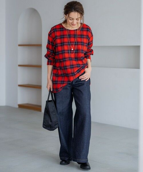 L size ONWARD(大きいサイズ) / エルサイズオンワード デニムパンツ | 【Lサイズ限定】23区DENIM ストレッチ ワイド パンツ | 詳細15