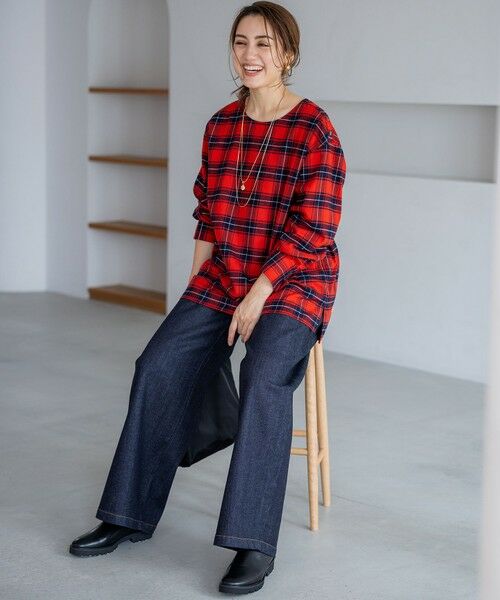 L size ONWARD(大きいサイズ) / エルサイズオンワード デニムパンツ | 【Lサイズ限定】23区DENIM ストレッチ ワイド パンツ | 詳細16