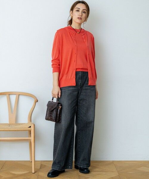 Lサイズ限定】23区DENIM ストレッチ ワイド パンツ （デニム