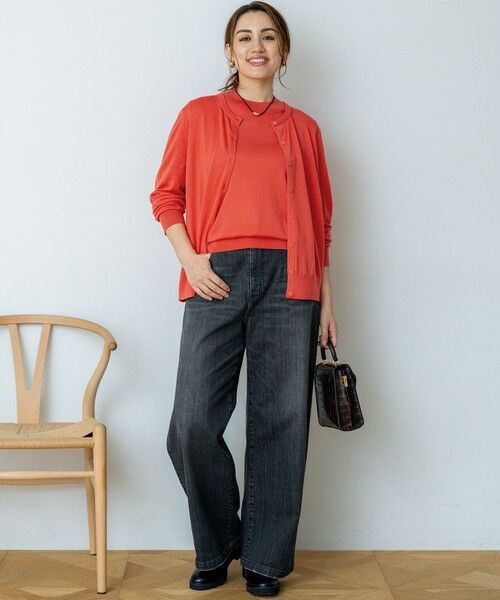 L size ONWARD(大きいサイズ) / エルサイズオンワード デニムパンツ | 【Lサイズ限定】23区DENIM ストレッチ ワイド パンツ | 詳細20