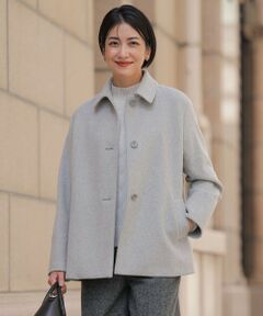 L size ONWARD(大きいサイズ) / エルサイズオンワード ステンカラーコート | ショートビーバー ショート丈 ステンカラー コート