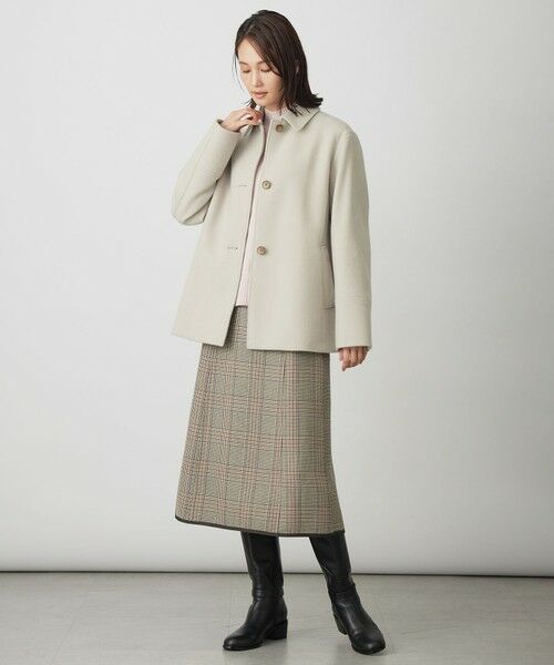 L size ONWARD(大きいサイズ) / エルサイズオンワード ステンカラーコート | ショートビーバー ショート丈 ステンカラー コート | 詳細12