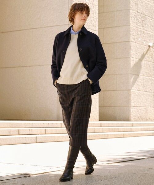 L size ONWARD(大きいサイズ) / エルサイズオンワード ステンカラーコート | ショートビーバー ショート丈 ステンカラー コート | 詳細22