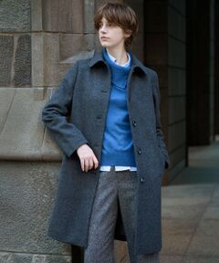 L size ONWARD(大きいサイズ) / エルサイズオンワード ステンカラーコート | ショートビーバー ロング丈 ステンカラー コート