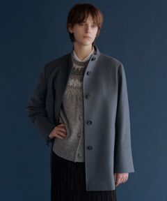 L size ONWARD(大きいサイズ) / エルサイズオンワード その他アウター | ショートビーバー ミディ丈 スタンドカラー コート