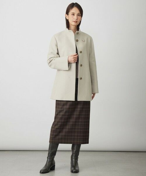 L size ONWARD(大きいサイズ) / エルサイズオンワード その他アウター | ショートビーバー ミディ丈 スタンドカラー コート | 詳細2