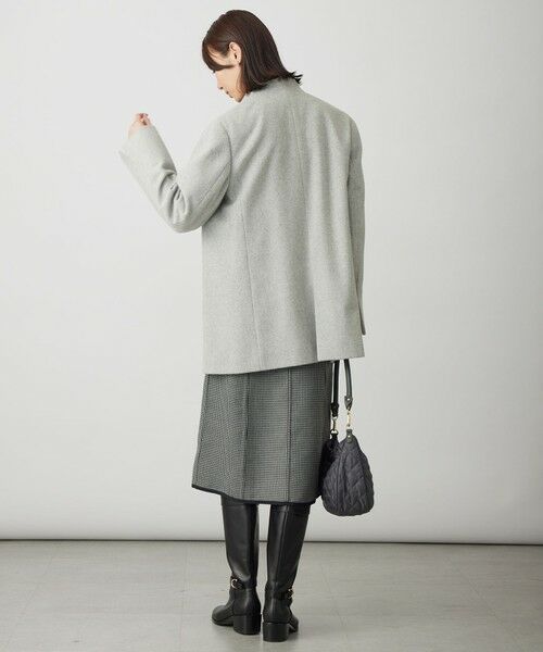 L size ONWARD(大きいサイズ) / エルサイズオンワード その他アウター | ショートビーバー ミディ丈 スタンドカラー コート | 詳細8