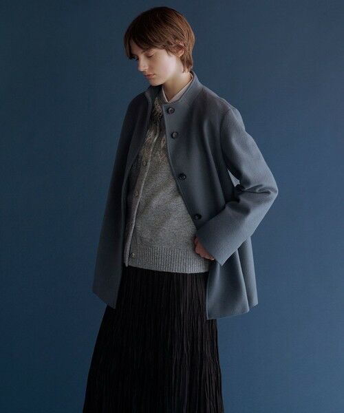 L size ONWARD(大きいサイズ) / エルサイズオンワード その他アウター | ショートビーバー ミディ丈 スタンドカラー コート | 詳細19