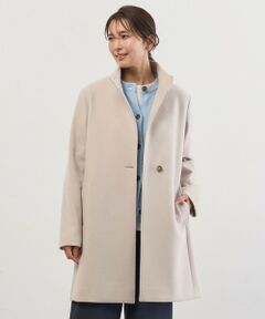 L size ONWARD(大きいサイズ) / エルサイズオンワード その他アウター | ショートビーバー スタンドカラー コート