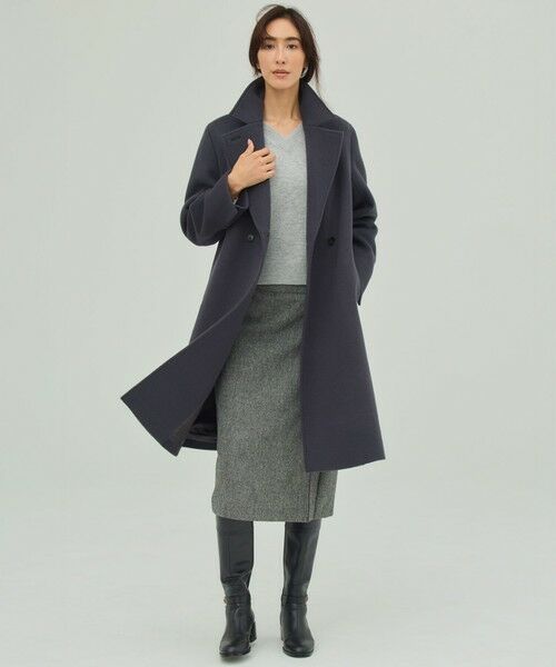 L size ONWARD(大きいサイズ) / エルサイズオンワード その他アウター | Pureラムウール ダブル ロングコート | 詳細1
