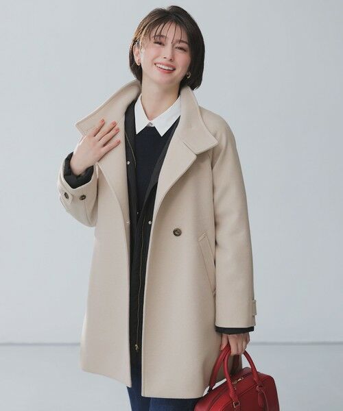 L size ONWARD(大きいサイズ) / エルサイズオンワード その他アウター | ウールライクスタンドカラー ミドルコート | 詳細5