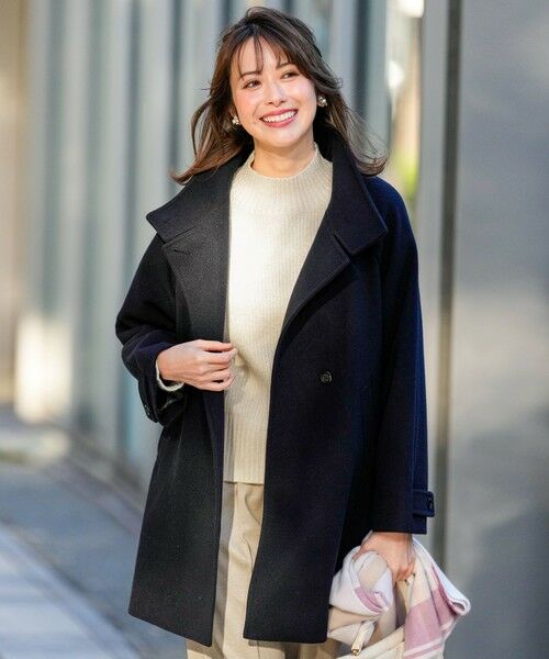 L size ONWARD(大きいサイズ) / エルサイズオンワード その他アウター | ウールライクスタンドカラー ミドルコート | 詳細24