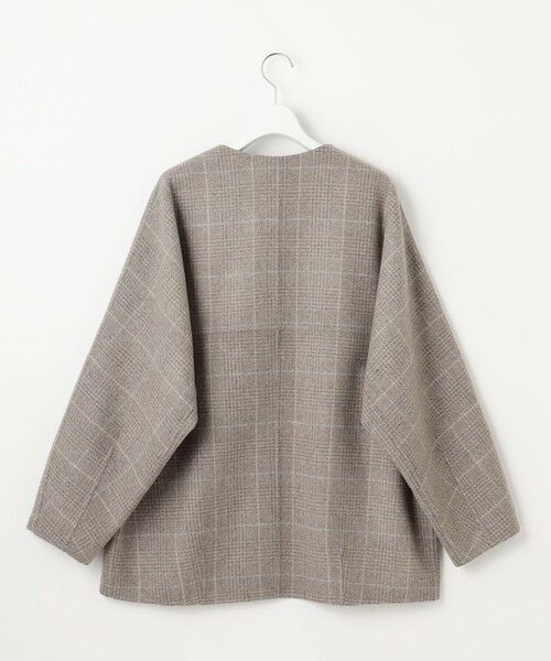 L size ONWARD(大きいサイズ) / エルサイズオンワード その他アウター | 【17号サイズまで展開・カタログ掲載】ウールリバーチェック柄ノーカラー コート | 詳細16