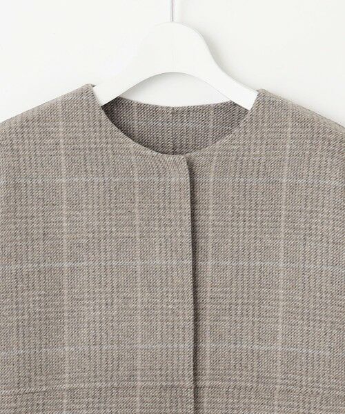 L size ONWARD(大きいサイズ) / エルサイズオンワード その他アウター | 【17号サイズまで展開・カタログ掲載】ウールリバーチェック柄ノーカラー コート | 詳細9