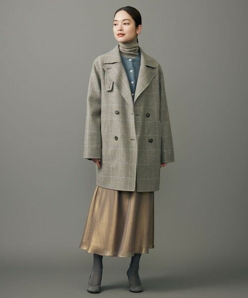 L size ONWARD(大きいサイズ) / エルサイズオンワード その他アウター | 【17号サイズまで展開・カタログ掲載】ウールリバーチェック柄ダブルブレスト コート | 詳細2