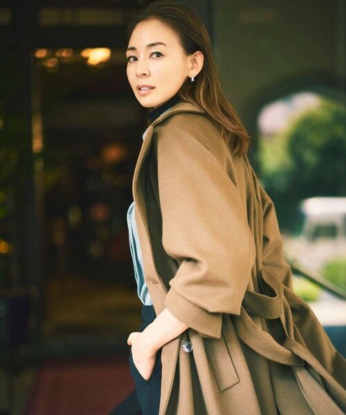 L size ONWARD(大きいサイズ) / エルサイズオンワード その他アウター | 【SHIHOさん着用】Super100sライトビーバーロング コート | 詳細1