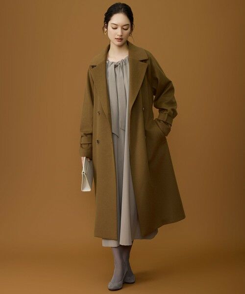 L size ONWARD(大きいサイズ) / エルサイズオンワード その他アウター | 【SHIHOさん着用】Super100sライトビーバーロング コート | 詳細8