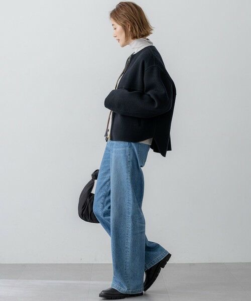 L size ONWARD(大きいサイズ) / エルサイズオンワード その他アウター | ウールライトリバー ノーカラー ショートコート | 詳細3