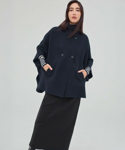 L size ONWARD(大きいサイズ) / エルサイズオンワード その他アウター | 【見上愛さん着用/Oggi12月号掲載】ウールライトリバー ポンチョシルエット コート | 詳細1