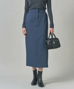 L size ONWARD(大きいサイズ) / エルサイズオンワード ミニ・ひざ丈スカート | 【裏起毛】 ウォームサテン Iラインスカート