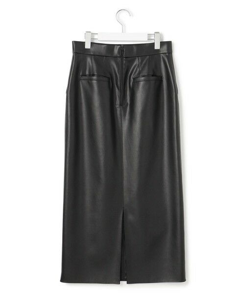 L size ONWARD(大きいサイズ) / エルサイズオンワード ミニ・ひざ丈スカート | 【洗える】フェイクレザー ナロースカート | 詳細16