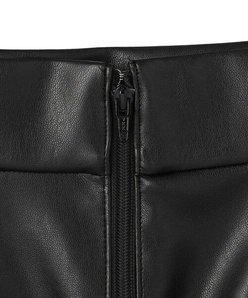 L size ONWARD(大きいサイズ) / エルサイズオンワード ミニ・ひざ丈スカート | 【洗える】フェイクレザー ナロースカート | 詳細18