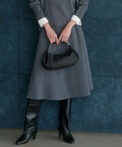 L size ONWARD(大きいサイズ) / エルサイズオンワード ミニ・ひざ丈スカート | 【洗える】 シルキーウールダブルフェイス ニットフレアスカート