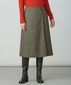 L size ONWARD(大きいサイズ) / エルサイズオンワード ミニ・ひざ丈スカート | ラメツイード スカート