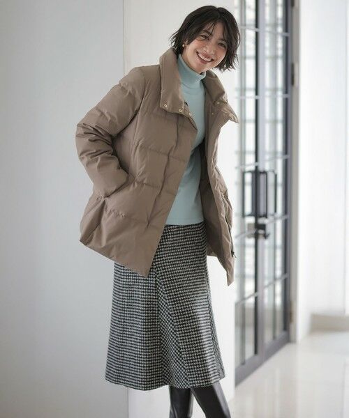 L size ONWARD(大きいサイズ) / エルサイズオンワード ミニ・ひざ丈スカート | ウールシルク ハウンドトゥース フレア スカート | 詳細2