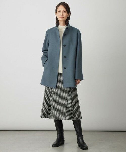 L size ONWARD(大きいサイズ) / エルサイズオンワード ミニ・ひざ丈スカート | ウールシルク ハウンドトゥース フレア スカート | 詳細5