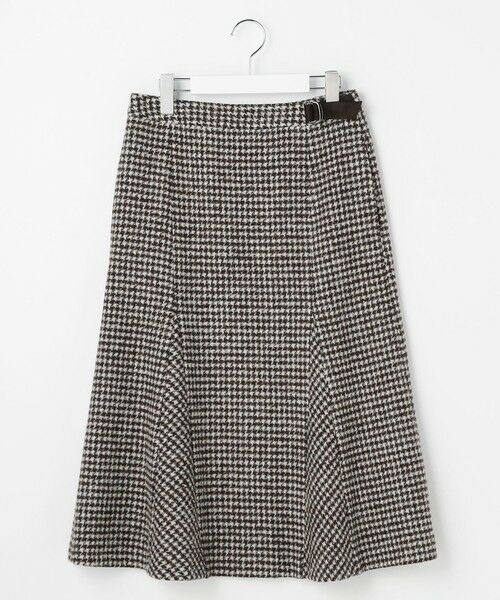 L size ONWARD(大きいサイズ) / エルサイズオンワード ミニ・ひざ丈スカート | ウールシルク ハウンドトゥース フレア スカート | 詳細23