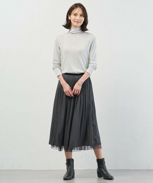 L size ONWARD(大きいサイズ) / エルサイズオンワード ミニ・ひざ丈スカート | 【2way】リバーシブル チュール スカート | 詳細7