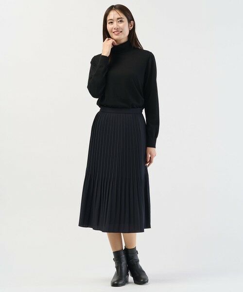 L size ONWARD(大きいサイズ) / エルサイズオンワード ミニ・ひざ丈スカート | ノルディス2wayジョーゼット プリーツ スカート | 詳細1
