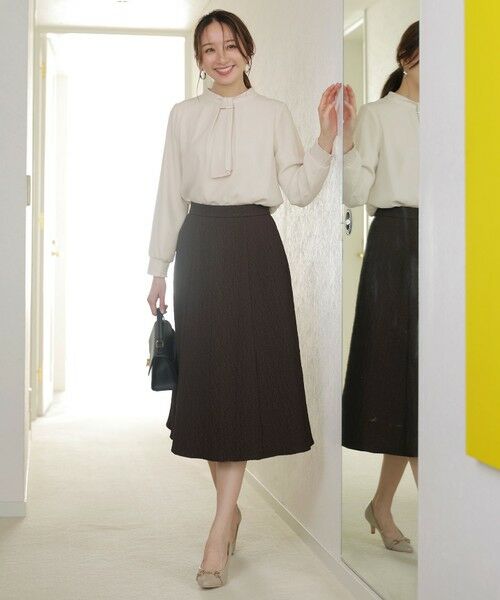 L size ONWARD(大きいサイズ) / エルサイズオンワード ミニ・ひざ丈スカート | ジャカードフレア スカート | 詳細17