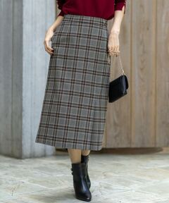 L size ONWARD(大きいサイズ) / エルサイズオンワード ミニ・ひざ丈スカート | ビューティサーモ2WAYストレッチチェック スカート