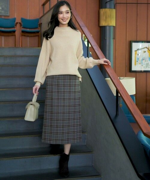 L size ONWARD(大きいサイズ) / エルサイズオンワード ミニ・ひざ丈スカート | ビューティサーモ2WAYストレッチチェック スカート | 詳細2