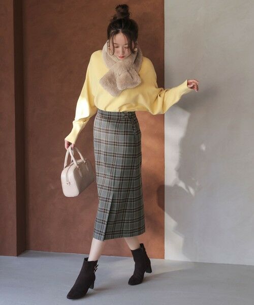 L size ONWARD(大きいサイズ) / エルサイズオンワード ミニ・ひざ丈スカート | ビューティサーモ2WAYストレッチチェック スカート | 詳細4