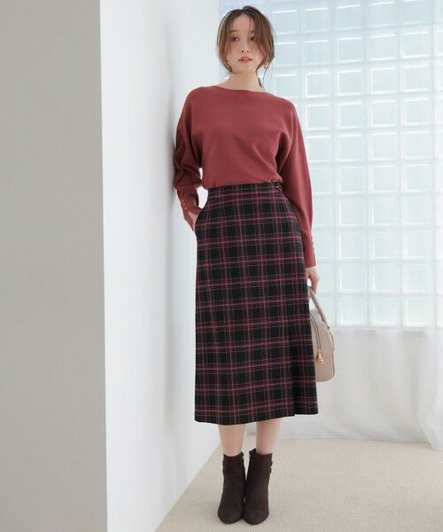 L size ONWARD(大きいサイズ) / エルサイズオンワード ミニ・ひざ丈スカート | ビューティサーモ2WAYストレッチチェック スカート | 詳細14