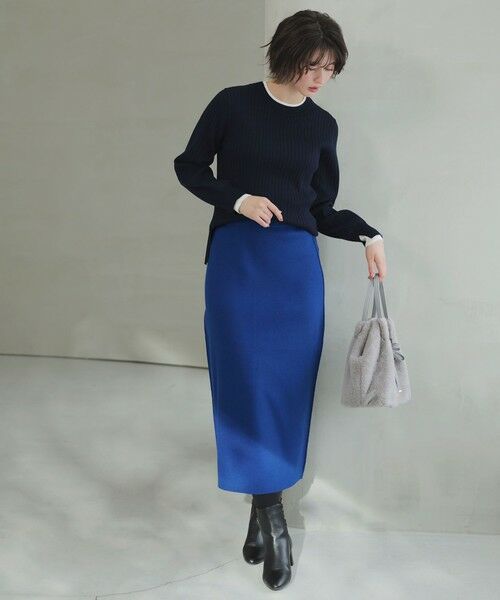 L size ONWARD(大きいサイズ) / エルサイズオンワード ミニ・ひざ丈スカート | CICA加工 ニット タイト スカート | 詳細15