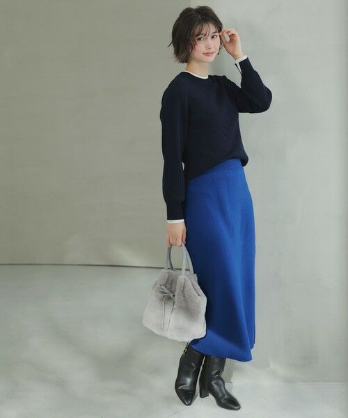 L size ONWARD(大きいサイズ) / エルサイズオンワード ミニ・ひざ丈スカート | CICA加工 ニット タイト スカート | 詳細16