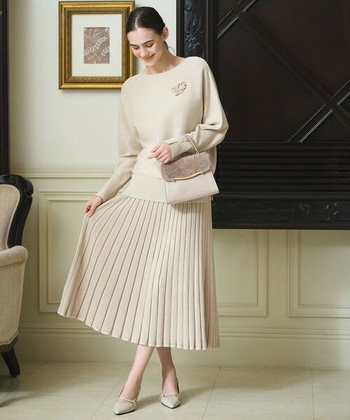 L size ONWARD(大きいサイズ) / エルサイズオンワード ミニ・ひざ丈スカート | CICA加工 ニット フレア スカート | 詳細11