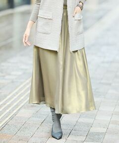 L size ONWARD(大きいサイズ) / エルサイズオンワード ミニ・ひざ丈スカート | 【カタログ掲載】シャイニーギャザー スカート