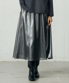 L size ONWARD(大きいサイズ) / エルサイズオンワード ミニ・ひざ丈スカート | 【カタログ掲載】シャイニーギャザー スカート